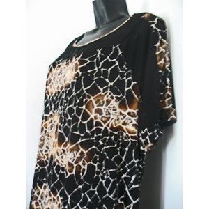 ATELIER 29 WOMAN Over-the-Head Animal Print  Top - 2X